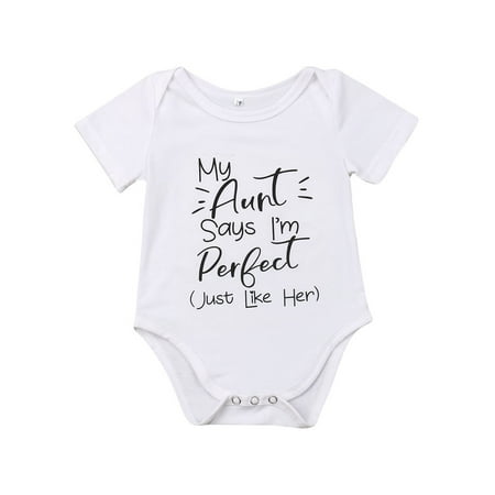 

jaweiw Newborn Baby Summer One-piece Romper Clothes Short Sleeve Letter Print O-neck Bodysuit Infant Cute Casual Home Jumpsuit