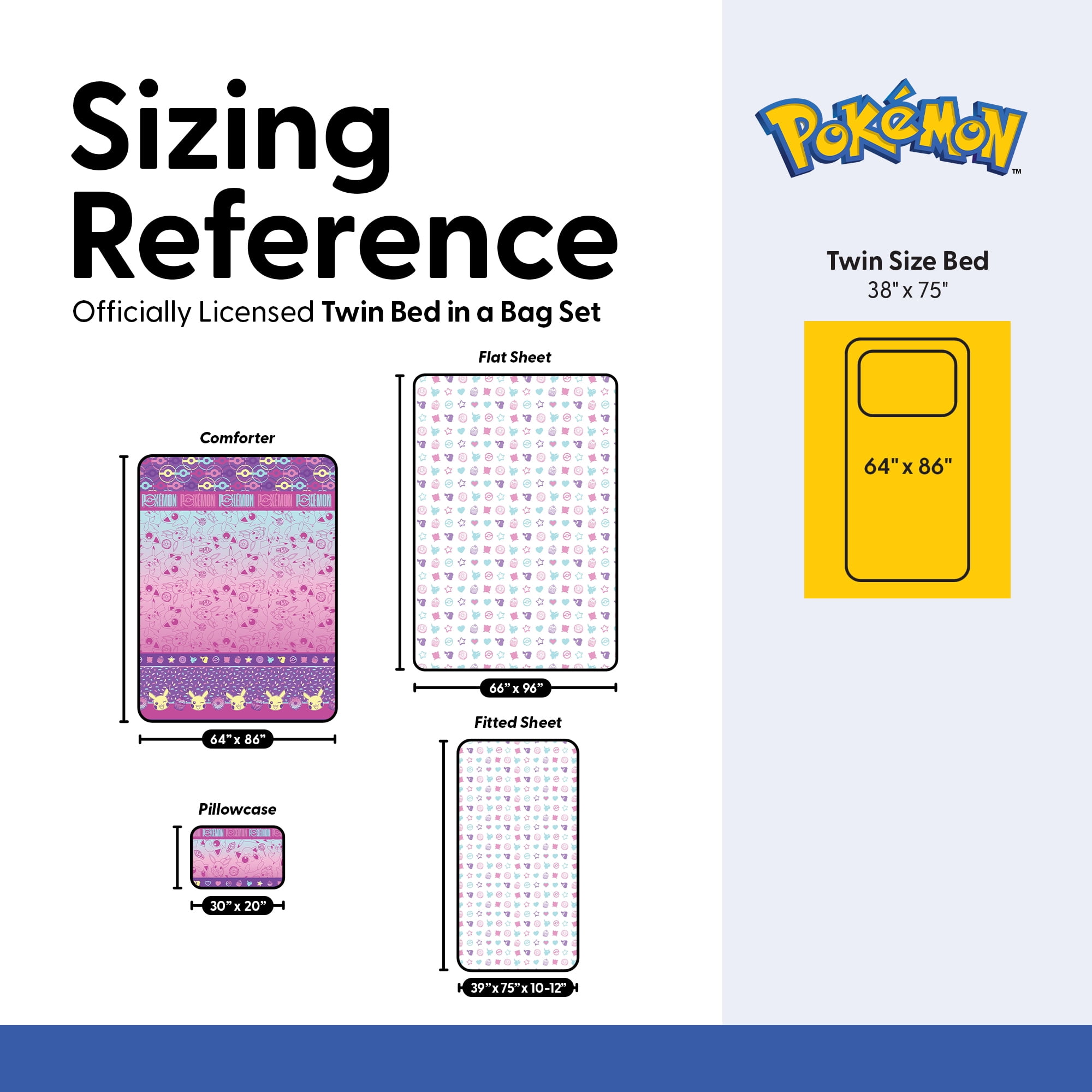 Pokemon Light And Sweet Twin Bed in a Bag Bedding Set