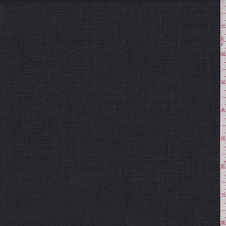 - Charcoal Windowpane Check Wool Blend Suiting, Fabric By the Yard