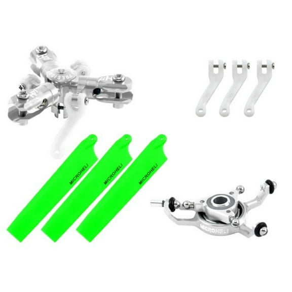 Microheli CNC Triple Green Blades Conversion set - BLADE MCPXBL / BL2