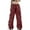 2-Red, variant on QHFBli Baggy Parachute Pants for Women& Girls Drawstring Elastic Low Waist Ruched Cargo Pants Multiple Pockets Jogger