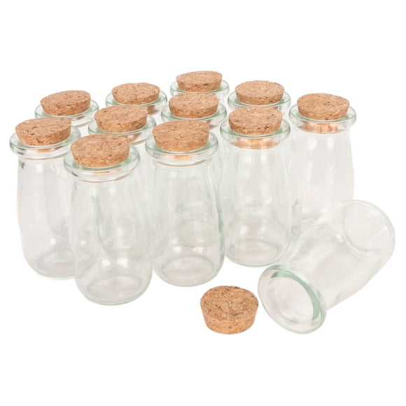 Mini botellas, 12 piezas de frascos de vidrio pequeños con tapones de corcho de madera, botellas de vidrio pequeñas, rendimiento potente
