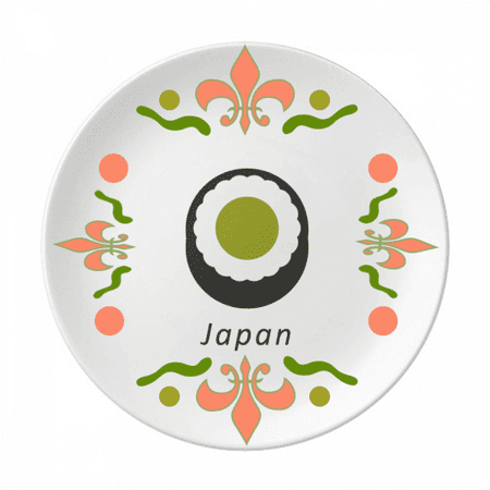 

Traditional Japanese Black Maki Sushi Flower Ceramics Plate Tableware Dinner Dish