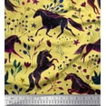 thumbnail image 1 of Soimoi Moss Georgette Fabric Leaves,Floral & Unicorn Animal Decor Fabric Printed Yard 42 Inch Wide, 1 of 3
