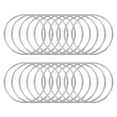 Uxcell 20 Pcs Dream Catcher Rings,Metal Crafts Hoops Floral Hoop 3 Inch Macrame Hoops Rings for DIY Crafts Wreath Making Supplies Plant Hangers, Silver