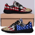 thumbnail image 3 of Shih Tzu Dog American flag Shoes Sneakers Black Size 10, 3 of 7