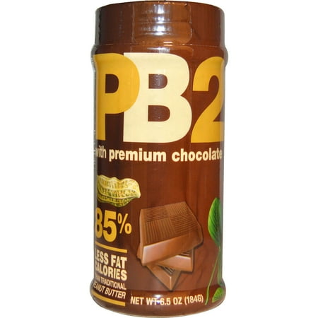 Premium Peanut - Bell Plantation, PB2, Powdered Peanut Butter with Premium Chocolate, 6.5 oz(pack of 12)