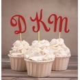 thumbnail image 1 of Darling Souvenir| Custom Initials Wedding Cupcake Toppers| Personalized Party Dessert Decorations - Pack Of 20, 1 of 3