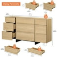 thumbnail image 2 of WAMPAT Modern 9-Drawers Dresser for Bedroom, Wooden Chest of Drawers with T-Shaped Wood Legs, Storage Cabinet and Closet Organizer for Bedroom, Hallway, Living Room, Oak, 2 of 10