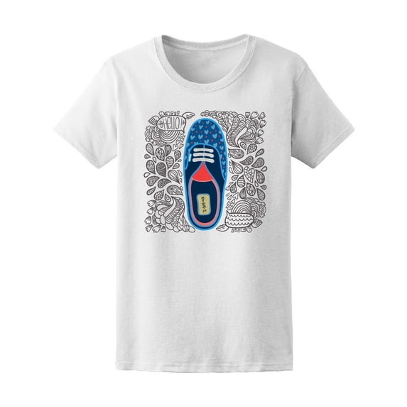 Cute Doodle Hipster Gumshoes Tee Women's -Image by Shutterstock