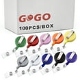 thumbnail image 1 of GOGO 100PCS Secure Retractable Badge Holder ID Reel Clip On Card-Solid Assorted, 1 of 8