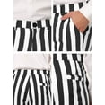thumbnail image 6 of INSPIRE CHIC Men's Striped Pants Skinny Fit Color Block Dress Trousers 30 Black White, 6 of 7