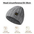 thumbnail image 2 of Gorro de invierno con forro de satén para mujer y hombre, gorro holgado con forro de seda para invierno, gorro de punto cálido con puños, 2 of 5