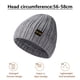 thumbnail image 2 of Gorro de invierno con forro de satén para mujer y hombre, gorro holgado con forro de seda para invierno, gorro de punto cálido con puños, 2 of 5
