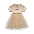 thumbnail image 1 of Toddler Girl Dresses Short Sleeve Cartoon Embroider Princess Dress Robe Fille Size 4-5T, 1 of 4