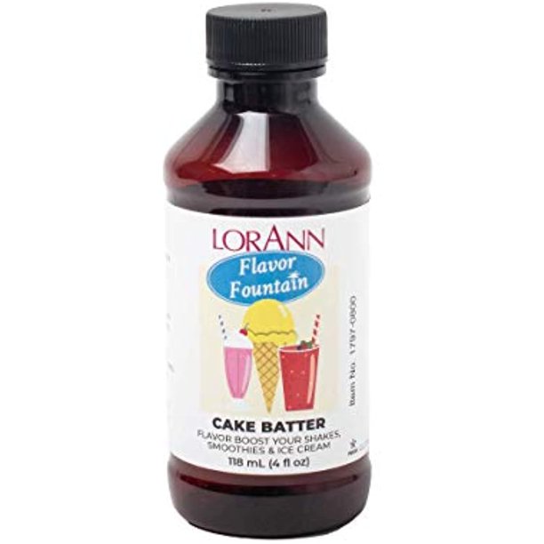 Lorann Cake Batter (White) Flavor Fountain, 4 Oz Bottle