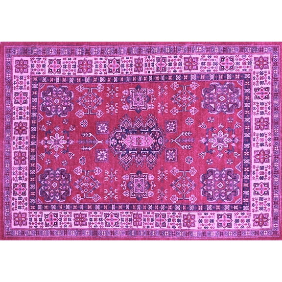Ahgly Company Indoor Rectangle Persian Purple Traditional Area Rugs, 5' x 7'