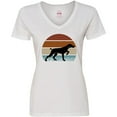 thumbnail image 3 of Inktastic Hunting Dog Retro Sunset Women's V-Neck T-Shirt, 3 of 5