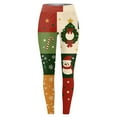 thumbnail image 5 of Fiaer Christmas Leggings for Women Trendy Warm Xmas Yoga Pants Plus Size High Waisted Snowman Candy Sticks Santa Snowflake Printed Holiday Trousers Orange S, 5 of 5