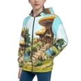 thumbnail image 2 of Sigee Cartoon Mushroom House for Teenage Zip Up Hoodies Long Sleeve Sweatshirts-Medium, 2 of 6
