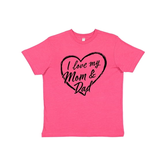 Inktastic I Love My Mom and Dad in Black Chalk Heart Youth T-Shirt
