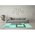 thumbnail image 3 of Ahgly Company Indoor Round Solid Light Blue Modern Area Rugs, 3' Round, 3 of 4
