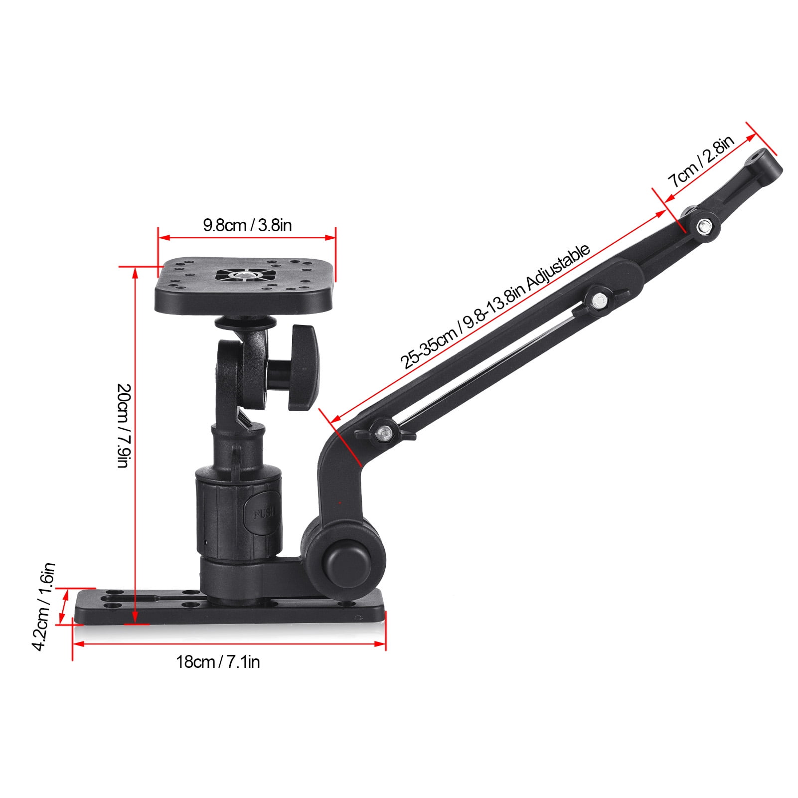 Kayak support,Boat Arm Adjustable Pole Fish Plate Arm With Of 1.4'' Rod Diameter Of 1.4'' Pole Universal Diameter Fish Mount Plate Marine Boat Pontoon Plate Set Boat Plate Arm