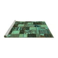 thumbnail image 2 of Ahgly Company Machine Washable Indoor Rectangle Patchwork Turquoise Blue Transitional Area Rugs, 2' x 3', 2 of 4