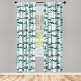 thumbnail image 3 of Ambesonne Hawaii Curtains, Paper Cut Style Beach Art, Pair of 28"x95", Teal Blush, 3 of 5