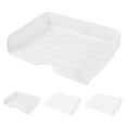 thumbnail image 5 of Masteelf 4Pcs Clear Stackable Desk Organizer Plastic Letter Trays Rectangular Paper Holder for Office Desktop White, 5 of 6