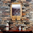 thumbnail image 3 of Wood Framed Wall Mirror Decorative Hanging Entryway Mirrors with Hooks and Shelf - Wooden Wall Mounted Mirror for Bathroom Living Room Bedroom Rustic Farmhouse Decor, 3 of 5
