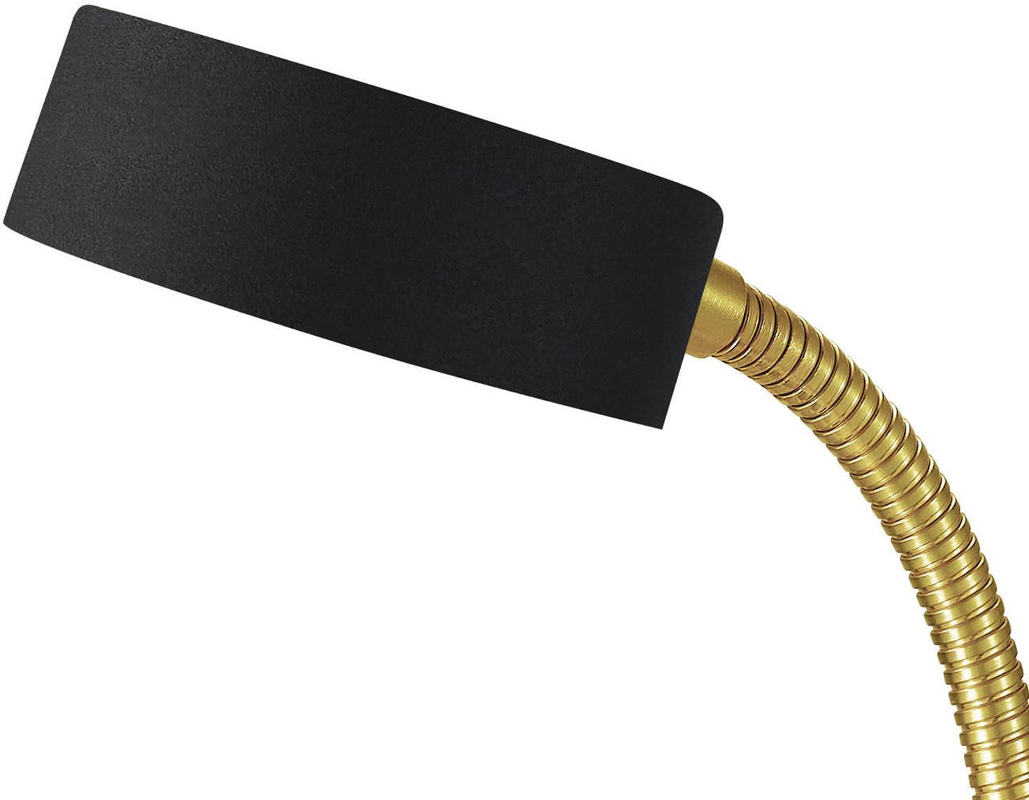 Desk Lamp, Gold Gooseneck, Matte Black Finish, 5W Energy Star Integrated LED, 250 Lumens 30061, 15.45", Black & Gold