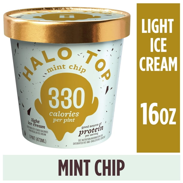 Halo Top Mint Chip Light Ice Cream Pint, 16 fl oz