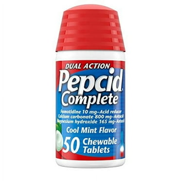 Pepcid Complete Acid Reducer   Antacid Chewable Tablets, Heartburn Relief, Mint, 50 ct