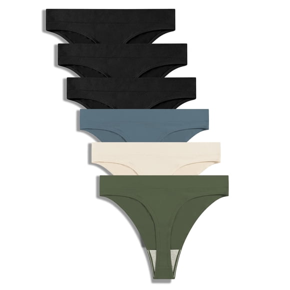 Tanga GRANKEE para mujer, transpirables y sin costuras, paquete de 6