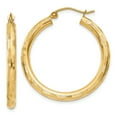 thumbnail image 1 of 14k Yellow Gold Diamond Cut Hoop Earrings Round, 1 of 8