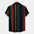 thumbnail image 7 of ZCFZJW Mens Casual Striped Button Shirts Summer Short Sleeve Button Down Graphic Tees Big and Tall Regular Fitted Tees Beach Holiday Hawaiian Shirts with Pocket Z01-Green XL, 7 of 7
