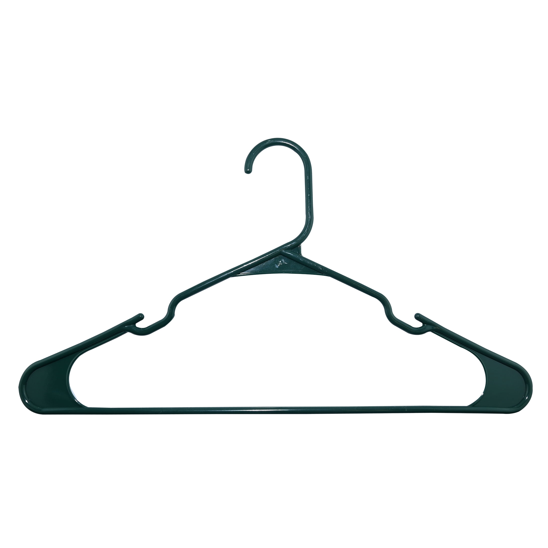 Mainstays Plastic Notched Adult Hangers for Any Clothing Type, Green Blast 100 Count