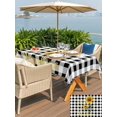 thumbnail image 5 of Outdoor Tablecloth with Umbrella Hole for Patio/Picnic/Party/Camping, Sunflowers Waterproof Table Cloth Rectangle Table Cover Washable, Spring Summer Bees Floral Black Plaid (60"x 84"), 5 of 8