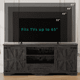GIKPAL Farmhouse TV Stand for 65 inch TV, Entertainment Center for TVs with Storage Cabinets, Barn Door and Adjustable Shelves for Living Room, Rustic Grey