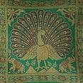 thumbnail image 3 of Stylo Culture Ethnic Couch Brocade Emerald Green And Gold Throw Pillow Covers 12x12 Jacquard Weave Sofa Christmas Throw Pillow Cases Dancing Peacock Floral 30x30 cm Decorative Cushion Covers (1 Pc), 3 of 3