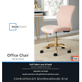 Mainstays Plush Velvet Office Chair, Pearl Blush