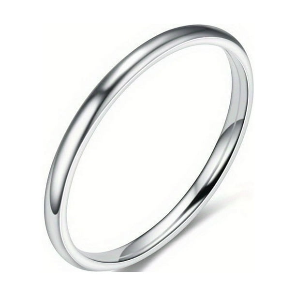 1pc Stylish and Durable 2mm Stainless Steel Ring - Perfect Gift for Fashion Lovers