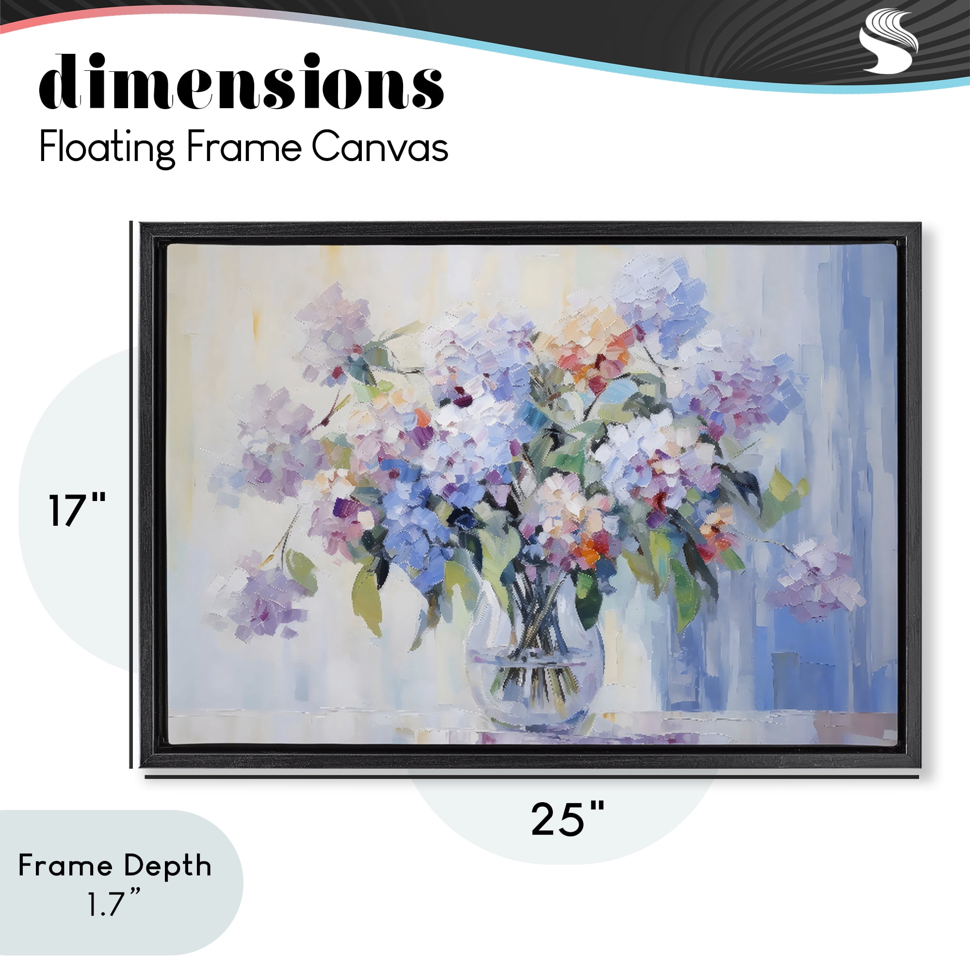Stupell Industries In Full Bloom Bouquet Black Framed Floater Canvas Wall Art, design by Creative Studio