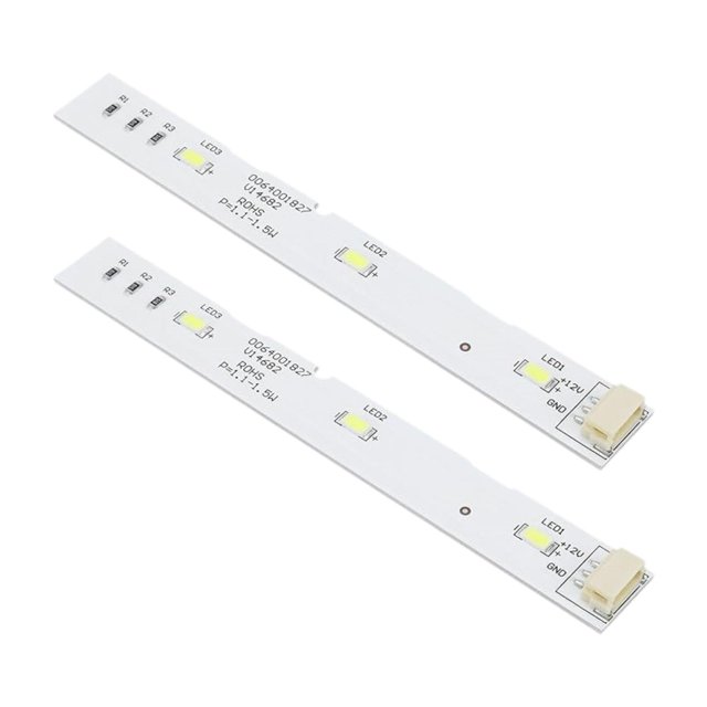 Tira de luces LED para refrigerador, fácil de instalar, componentes de repuesto. 2 piezas