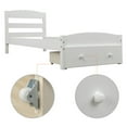 thumbnail image 5 of Hommoo Twin Size Platform Bed Frame with Storage Drawer, Platform Twin Bed Frame with Wood Headboard, White, 5 of 7