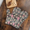 thumbnail image 5 of Pioneer Flower Floral Print Pattern Oven Mitt 2-Pack Set, Heat Resistant Kitchen Gloves, 7.7" X 12", 5 of 6