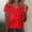 Red, variant on Swuxness Women Short Sleeve Casual T Shirts, Spring and Summer Tops, Ladies V-Neck Solid Color Comfortable Fashion Loose Pullover Tee Red, M