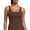 15# 1Pack:Coffee Brown, variant on Womens Longline Sports Bra Cropped Workout Tank Top with Medium Support Wirefree Detachable Padded,Blue,US Size M