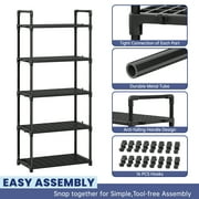 GPED 5-Tier Plastic Storage Shelves, 57 Garage Rack Storage Organizer, Multipurpose Shelf for Home, Basement, Utility Room, 10.6D x 20W x 57H, Black